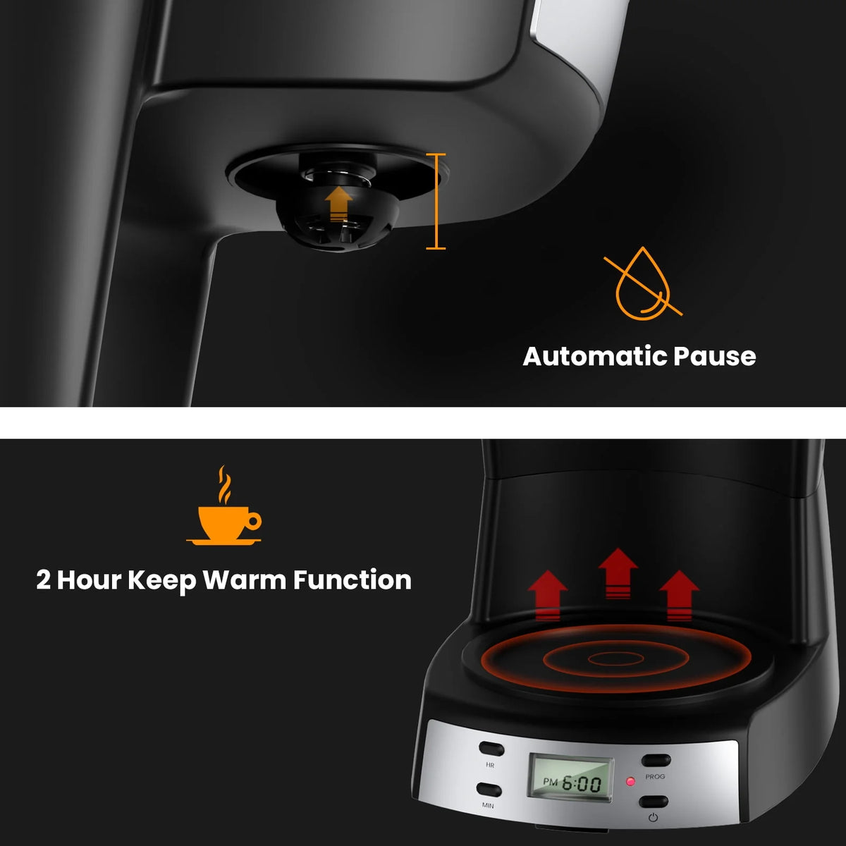 12 Cup Programmable Drip Coffee Maker with Glass Carafe T151734