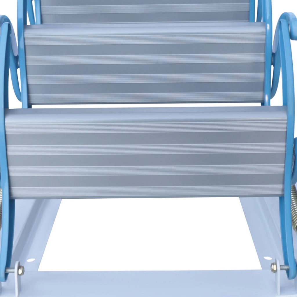 Telescopic Pulldown Attic Ladder with Armrests, 12-Steps Wall-Mounted Retractable Folding Stairs U67547