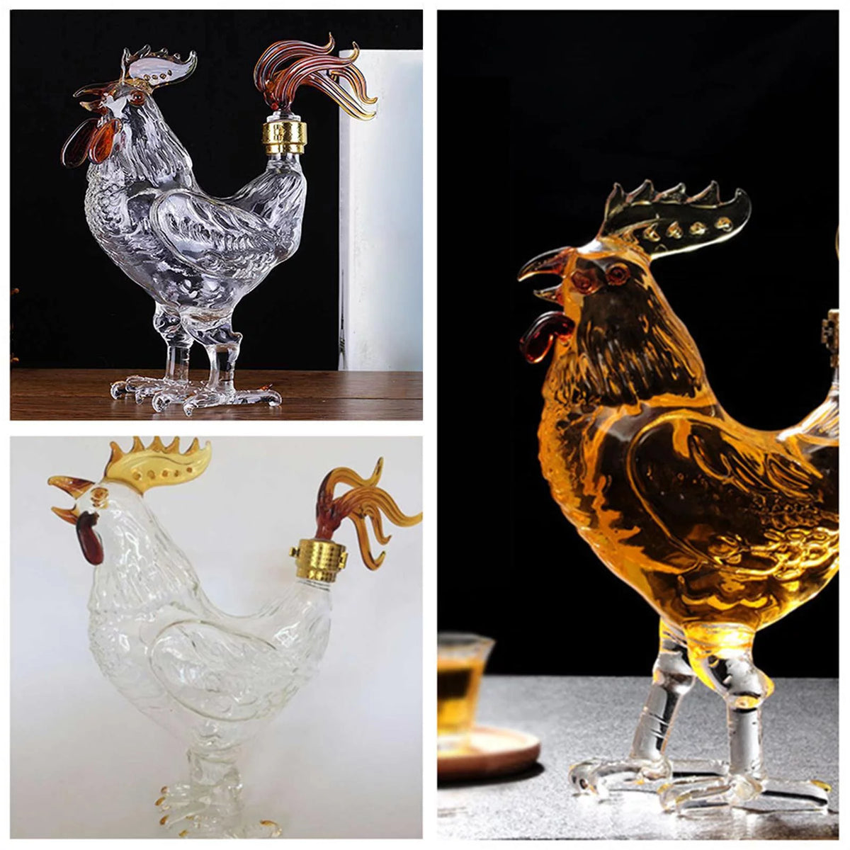 Hand-Blown High Borosilicate Glass Decanters Y972127