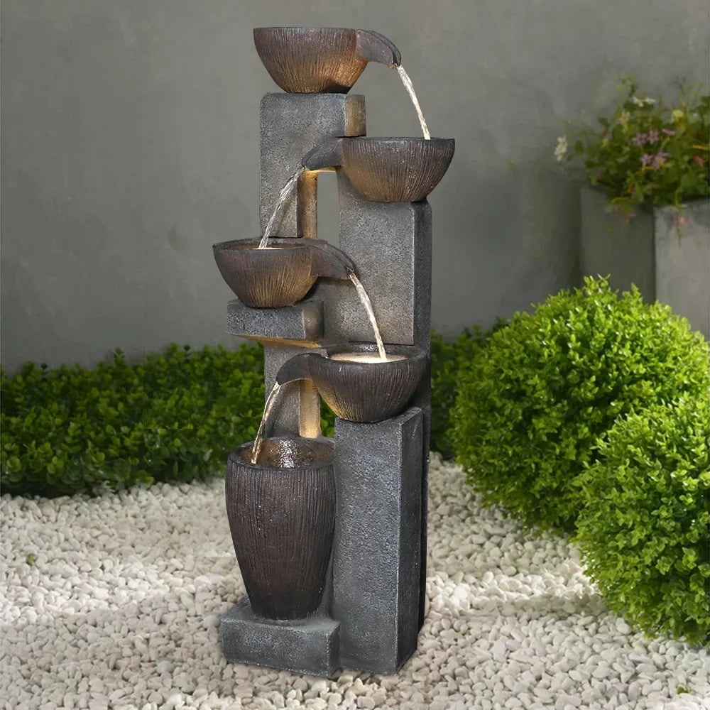 10" Outdoor 5-Tier Waterfall Fountain H76891
