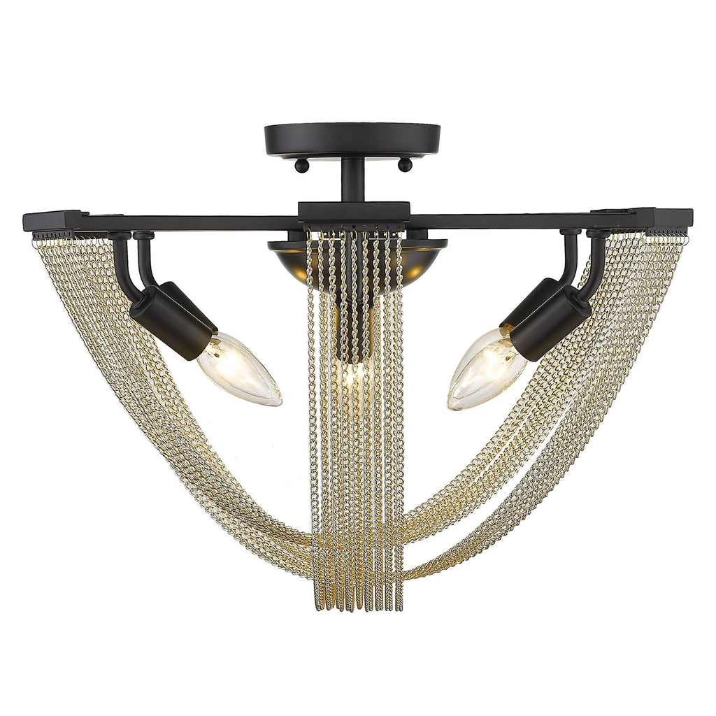 6 Light Semi-Flush Matte Black D7612