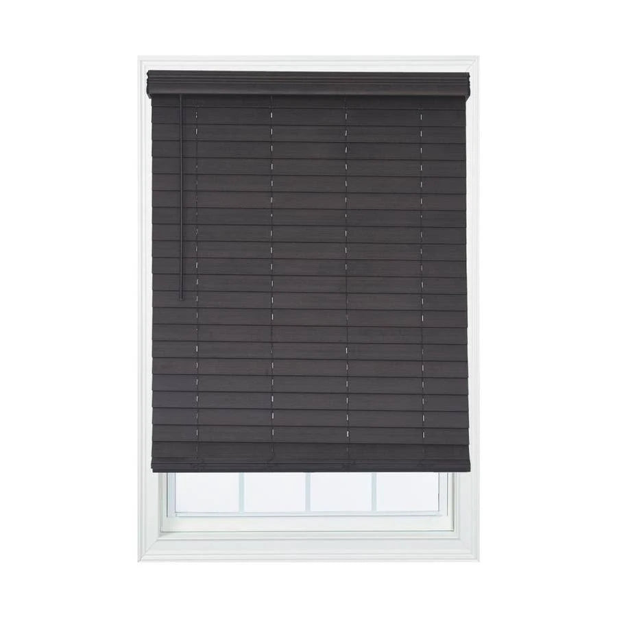 Walnut Faux Wood Cordless Room Darkening Horizontal Blinds V434