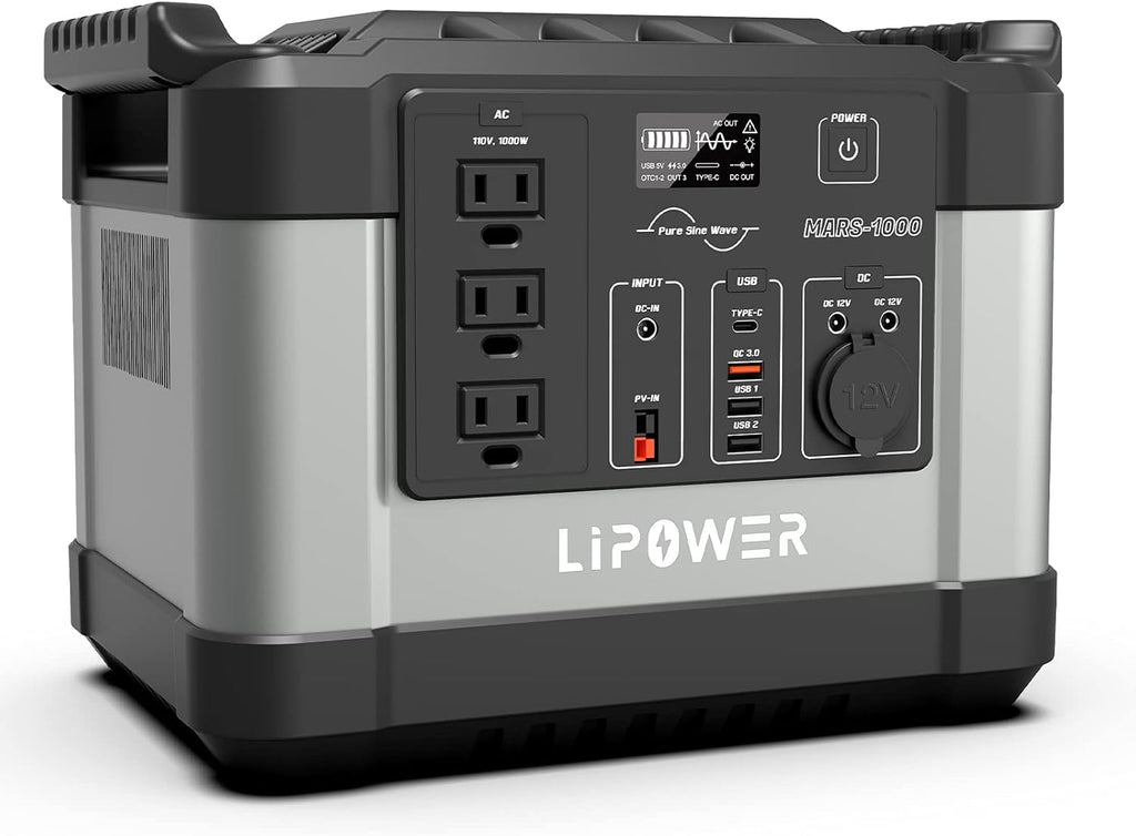 1000W Portable Power Station with 3 AC Outlets Q53415
