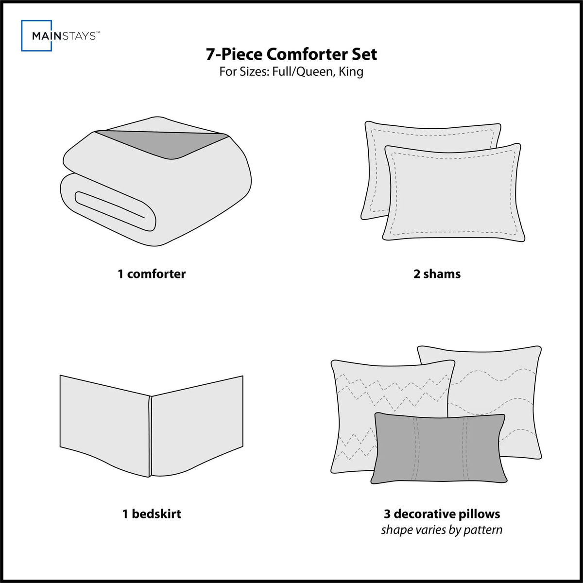 Red Striped 7-Piece Comforter Set U68569