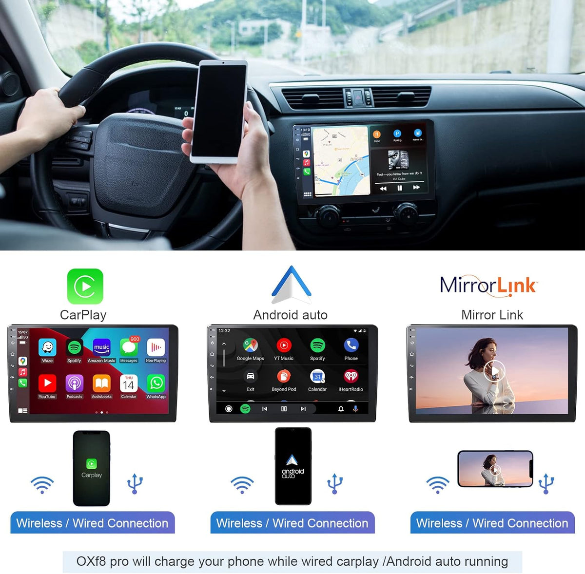 10.1 IPS Touchscreen Double Din Car Stereo with Backup Camera I9083