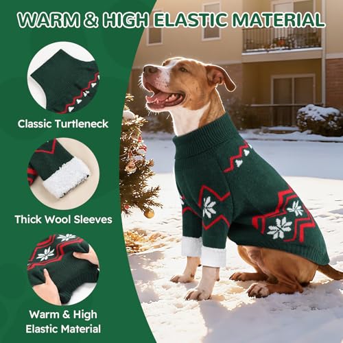 XXL Dog Knit Turtleneck Pullover with Leash Hole C9727