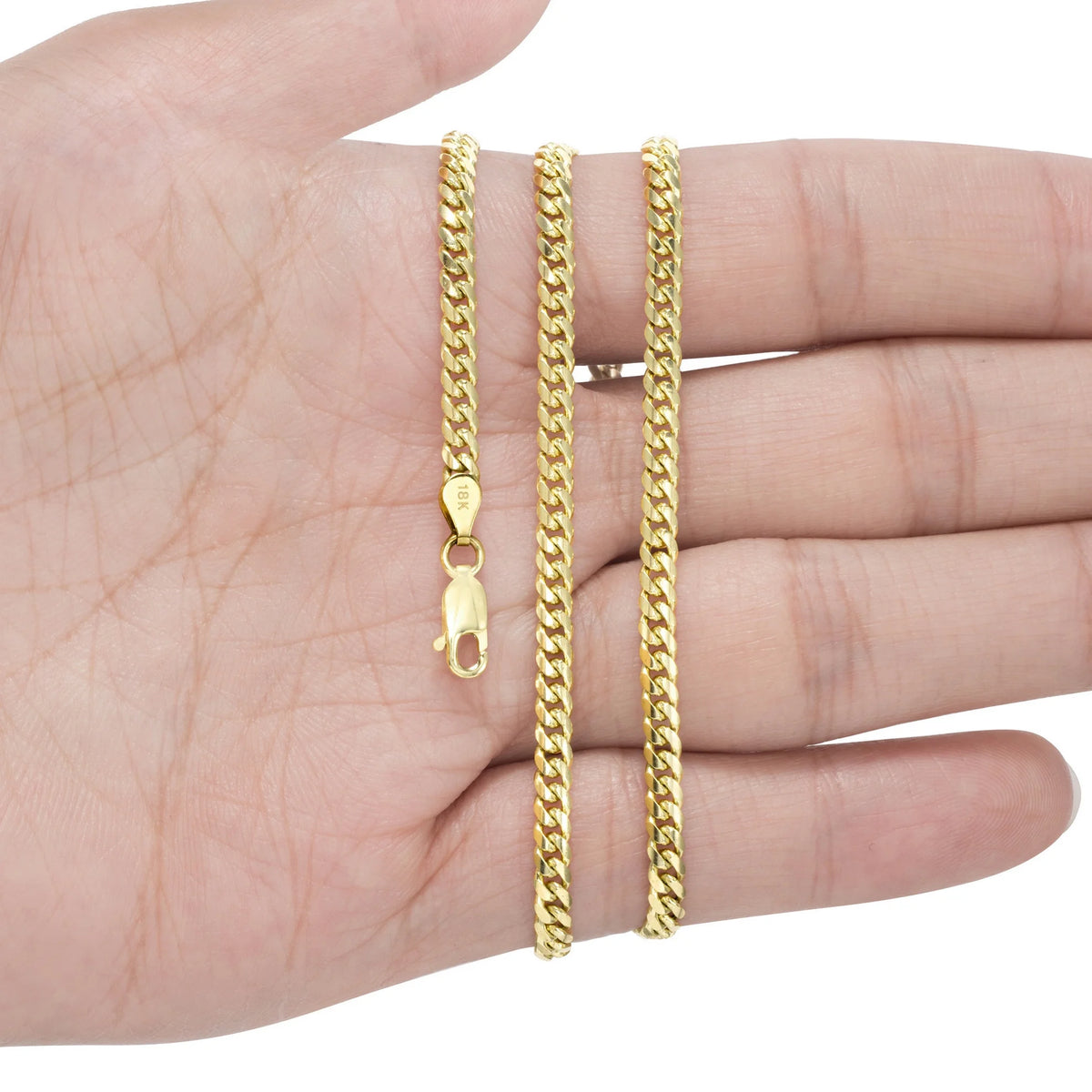 18K Yellow Gold Solid Miami Cuban Link Chain Pendant Necklace 16" - 30" D214161
