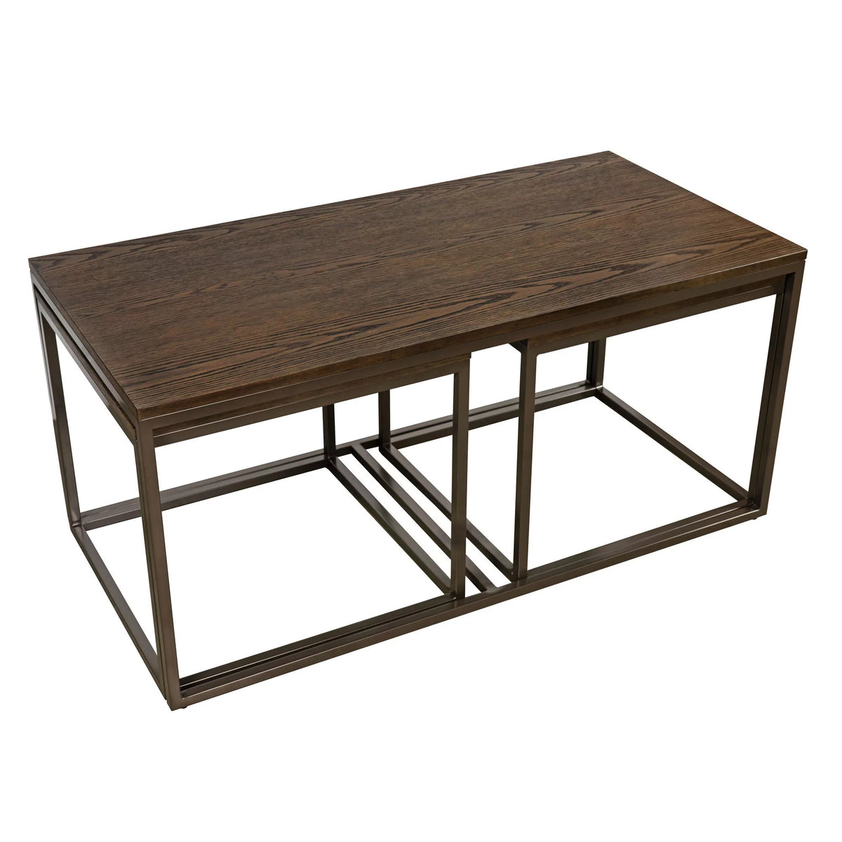 Brown Set of 3 Nesting Coffee Table D794