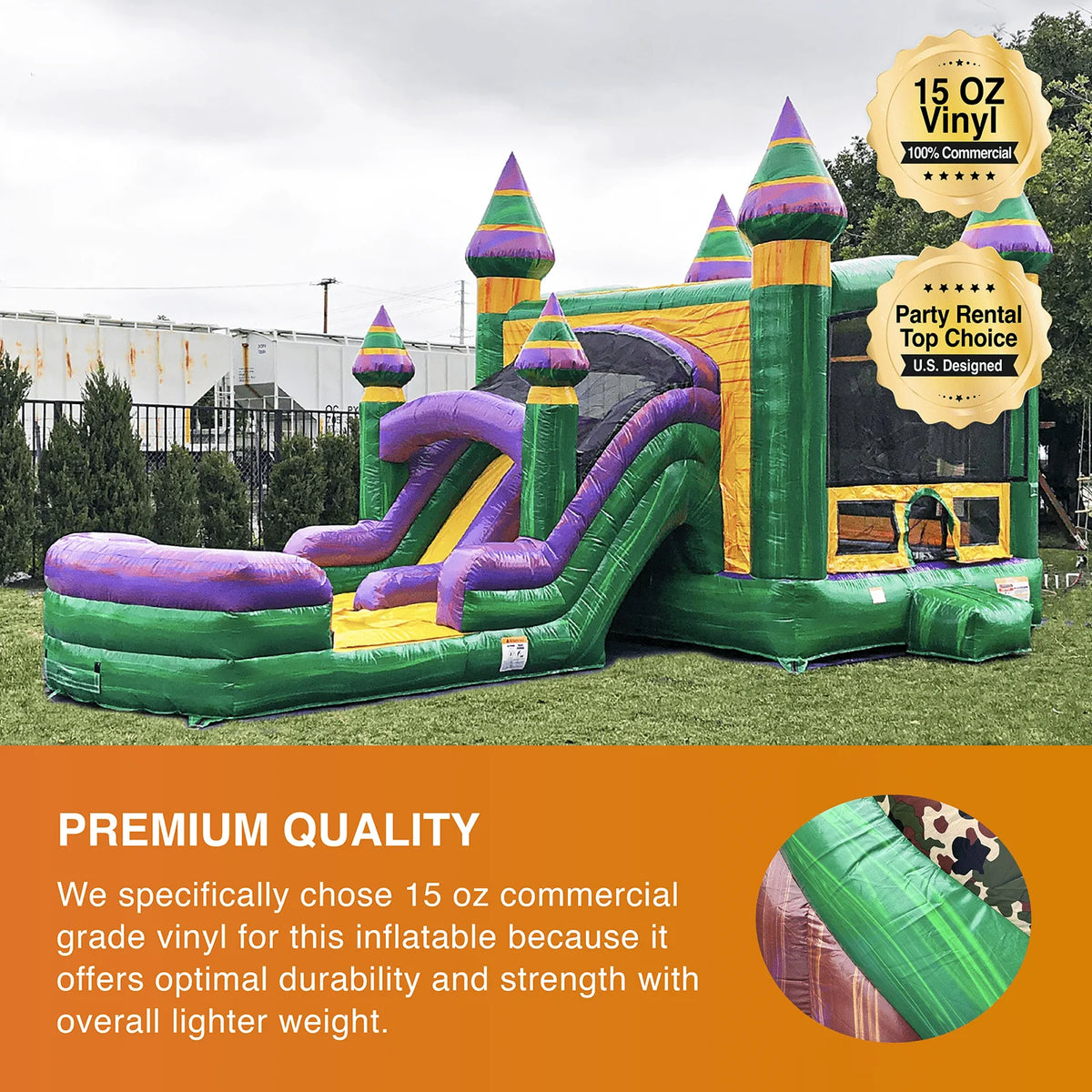 Inflatable Bounce House with Dual Water Slides and Pool D5895