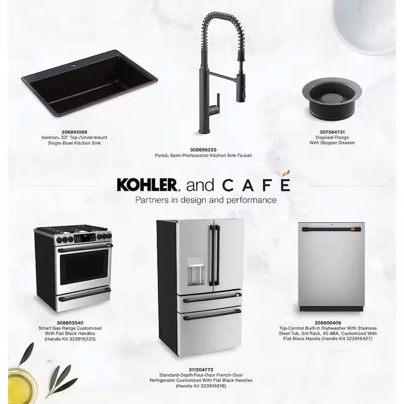 Flat Black Refrigerator Handle Kit A2842