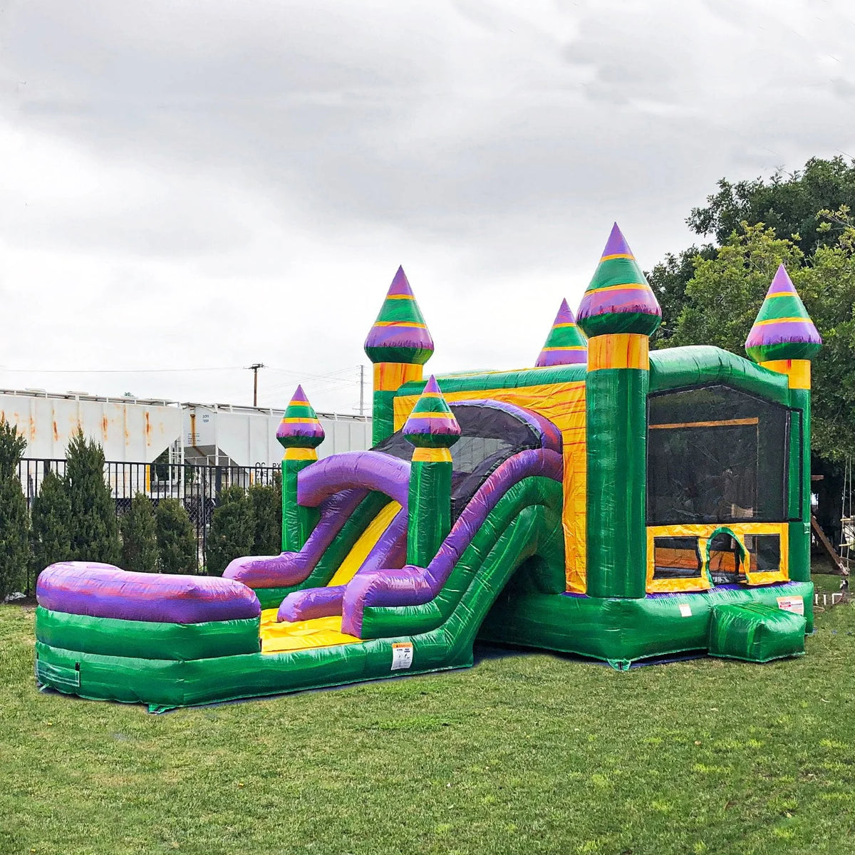 Inflatable Bounce House with Dual Water Slides and Pool D5895