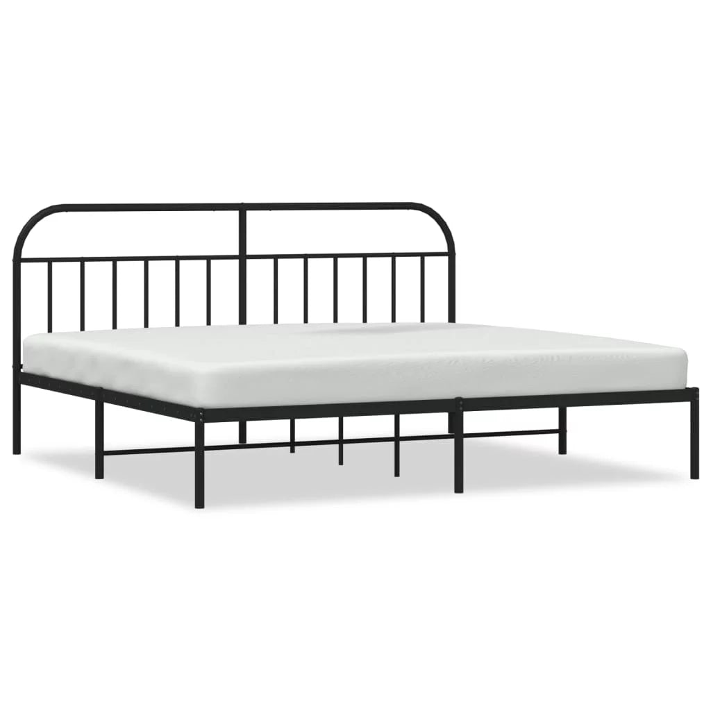 Metal Bed Frame with Headboard Black A783218