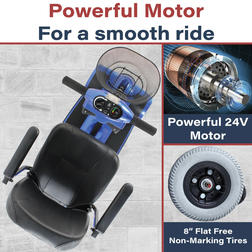 Blue 4 Wheel Folding Mobility Scooter Z952