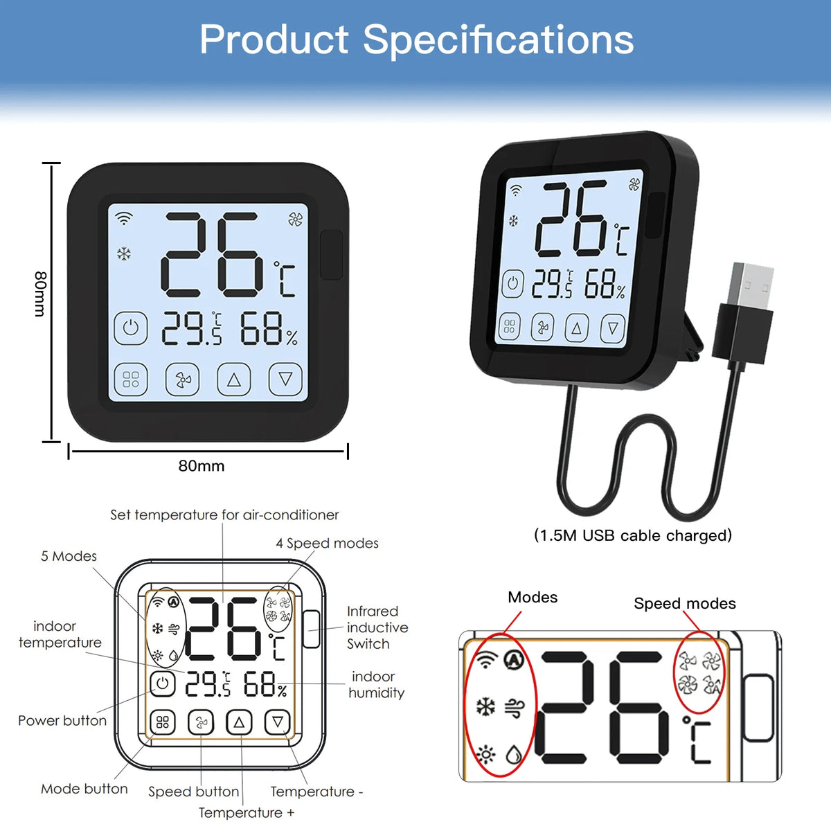 Wifi IR Air Conditioner Controller with LCD Display Y770