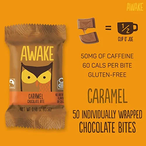 Caffeinated Chocolate Bites Caramel Gluten Free 50 Bites L66147