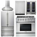 36 In. Natural Gas Range, Range Hood, Refrigerator, Dishwasher, Wine Cooler C96154