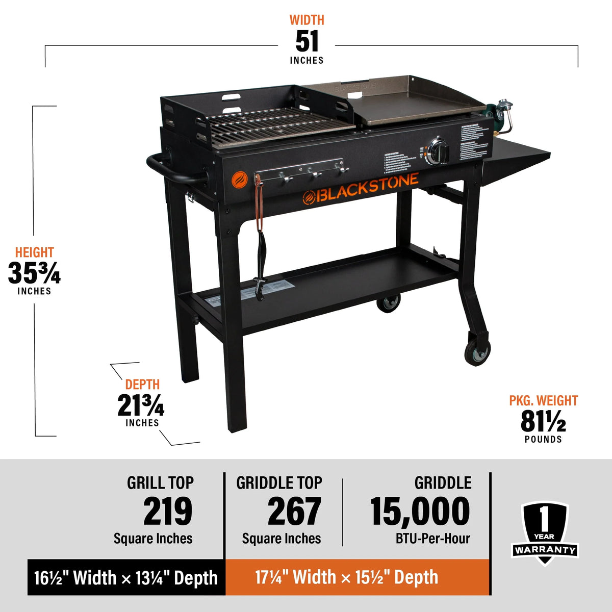 Propane Griddle and Charcoal Grill Combo A62323