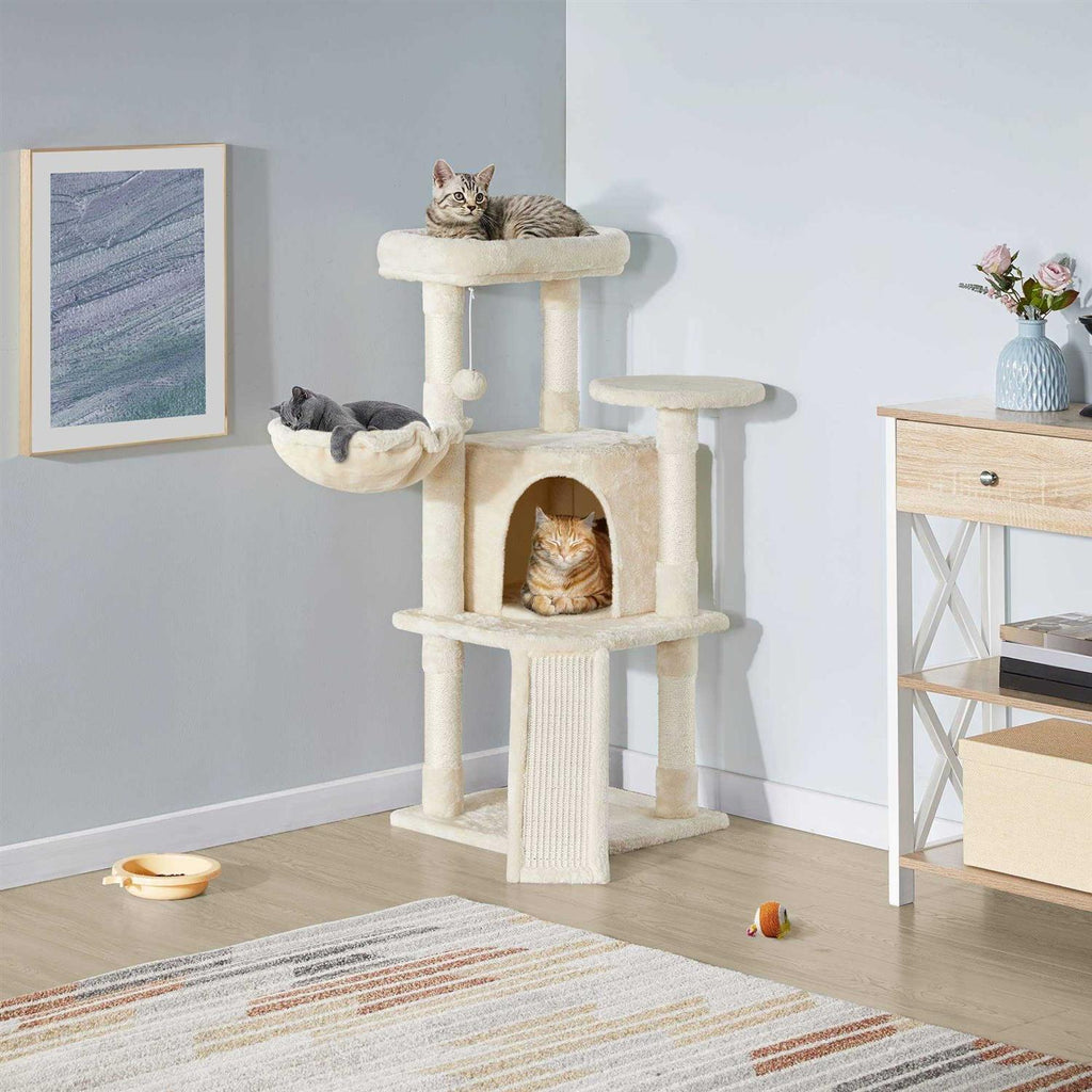 Plush Cat Tree Condo with Basket G3629