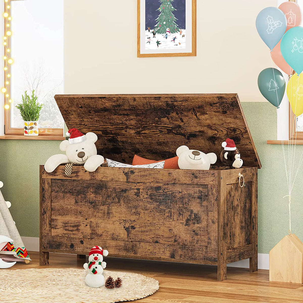 Rustic Brown Storage Chest H6786