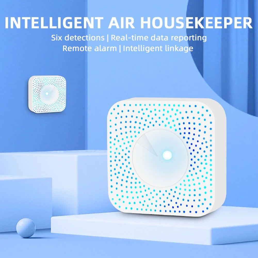 6-in-1 Air Quality Monitor PM2.5 Formaldehyde TVOC CO2 Temperature Humidity Z288368