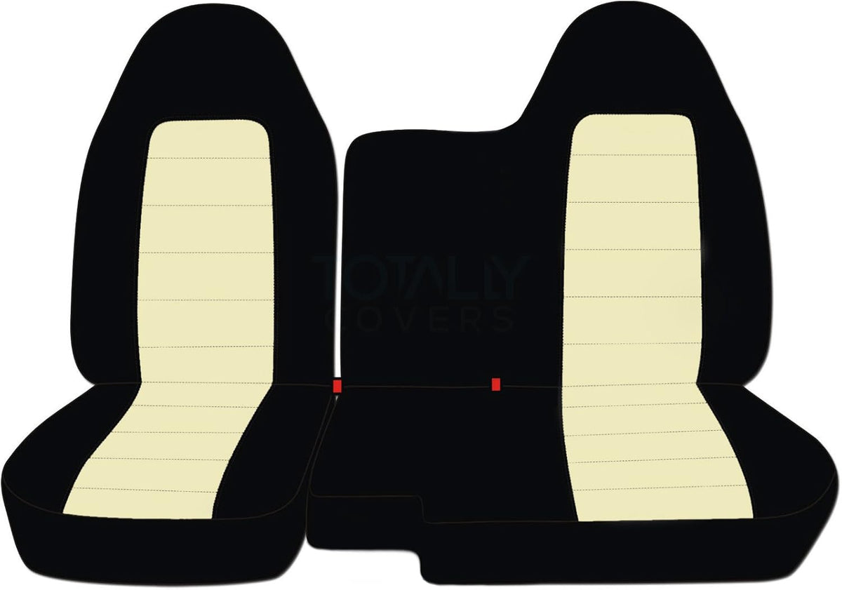 Black and White Two-Tone Truck Seat Covers K80007