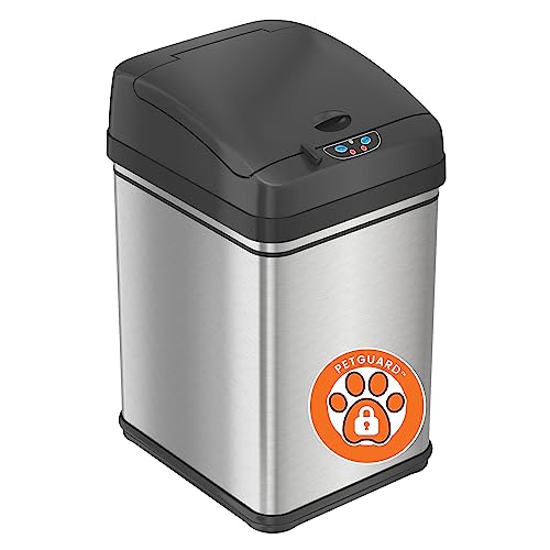13 Gallon Stainless Steel Sensor Trash Can with Lid Q759862