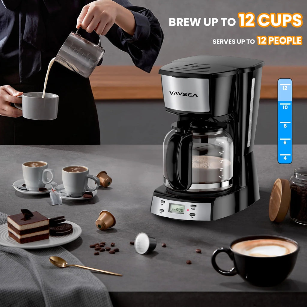 12 Cup Programmable Drip Coffee Maker with Glass Carafe T151734