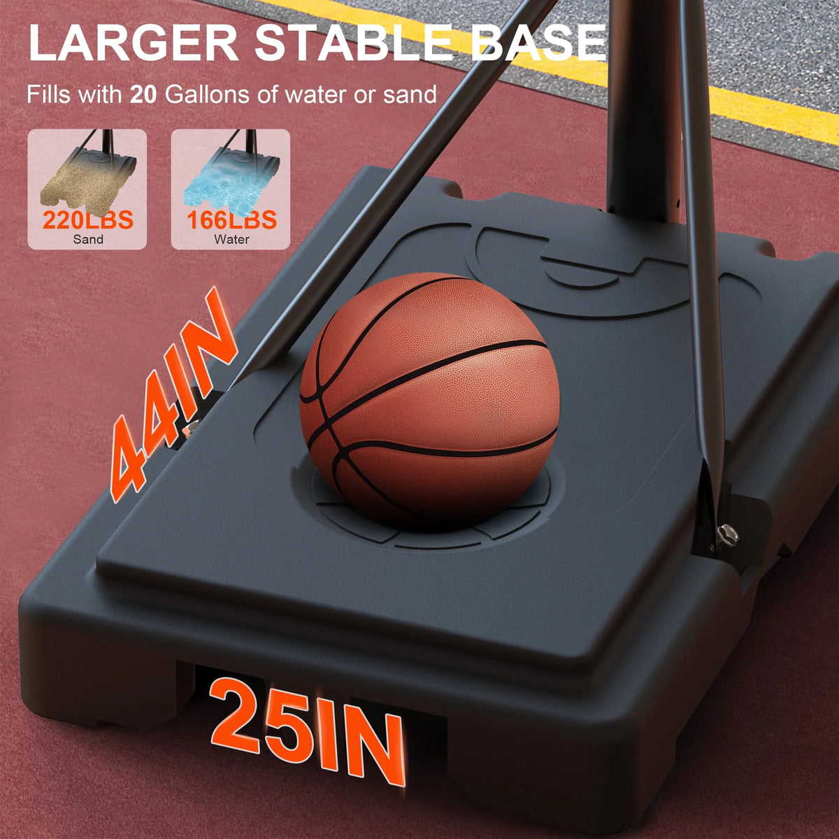 Portable Basketball Hoop with Wheels Height Adjustable Q15513