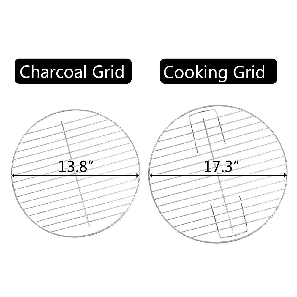 Portable Steel Charcoal Grill Black R618