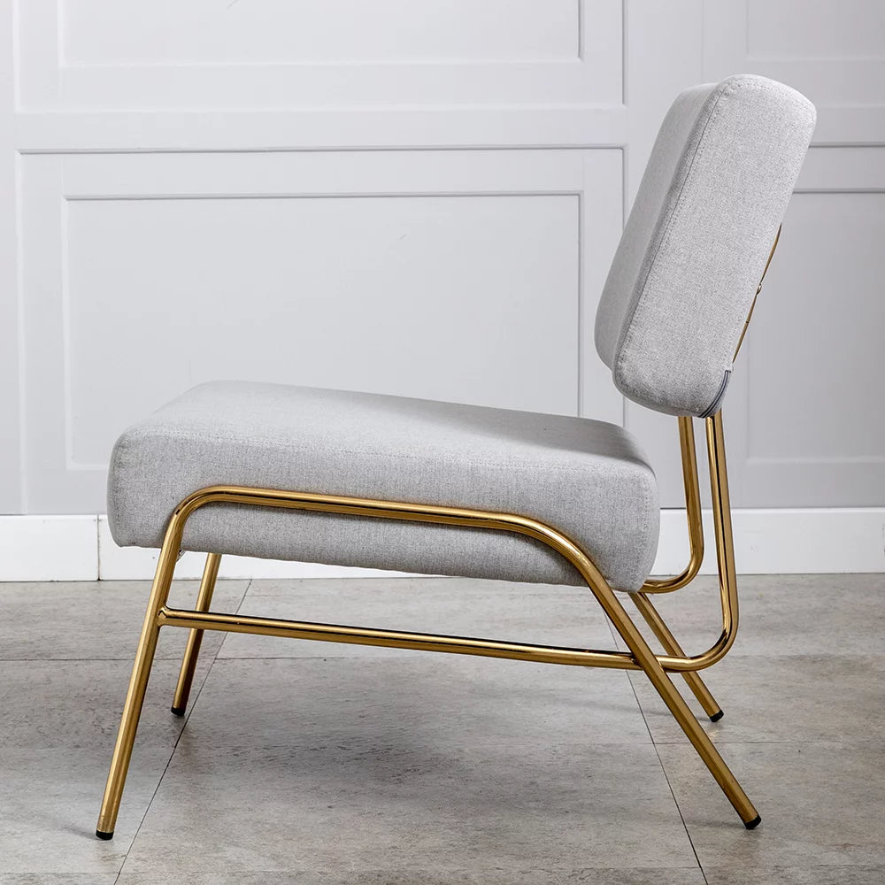 Gray Linen Armless Slipper Chair O2228