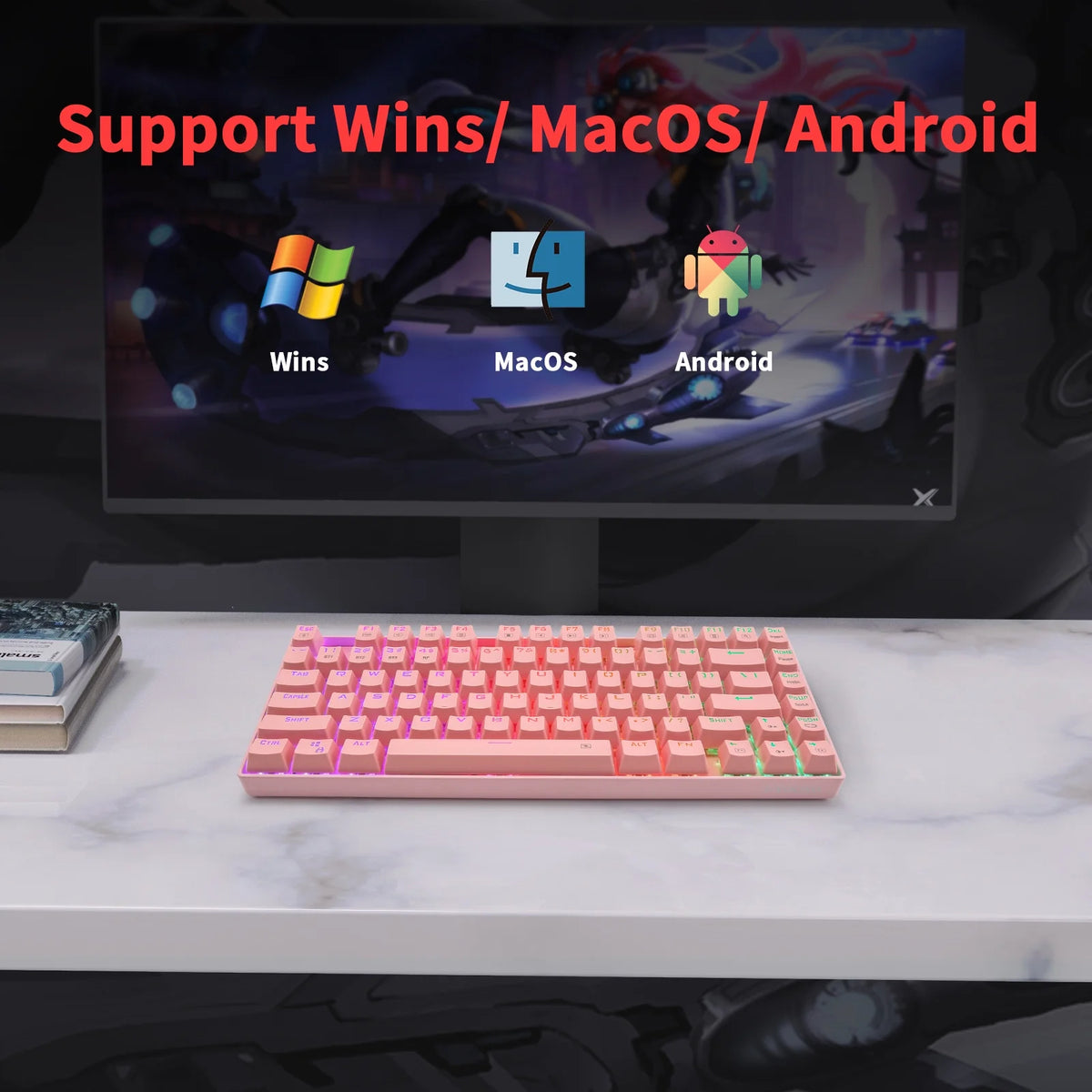 RGB Wireless Mechanical Keyboard with Blue Switches O833254