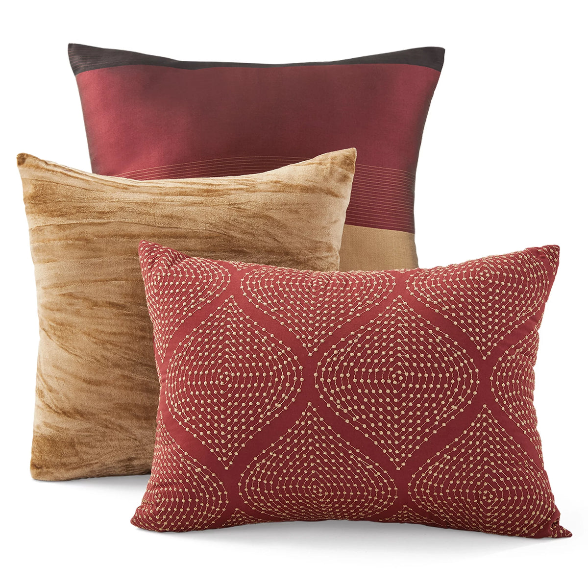 Red Striped 7-Piece Comforter Set U68569