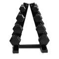100 lb Cast Iron Hex Dumbbell Weight Set with Rack V96536