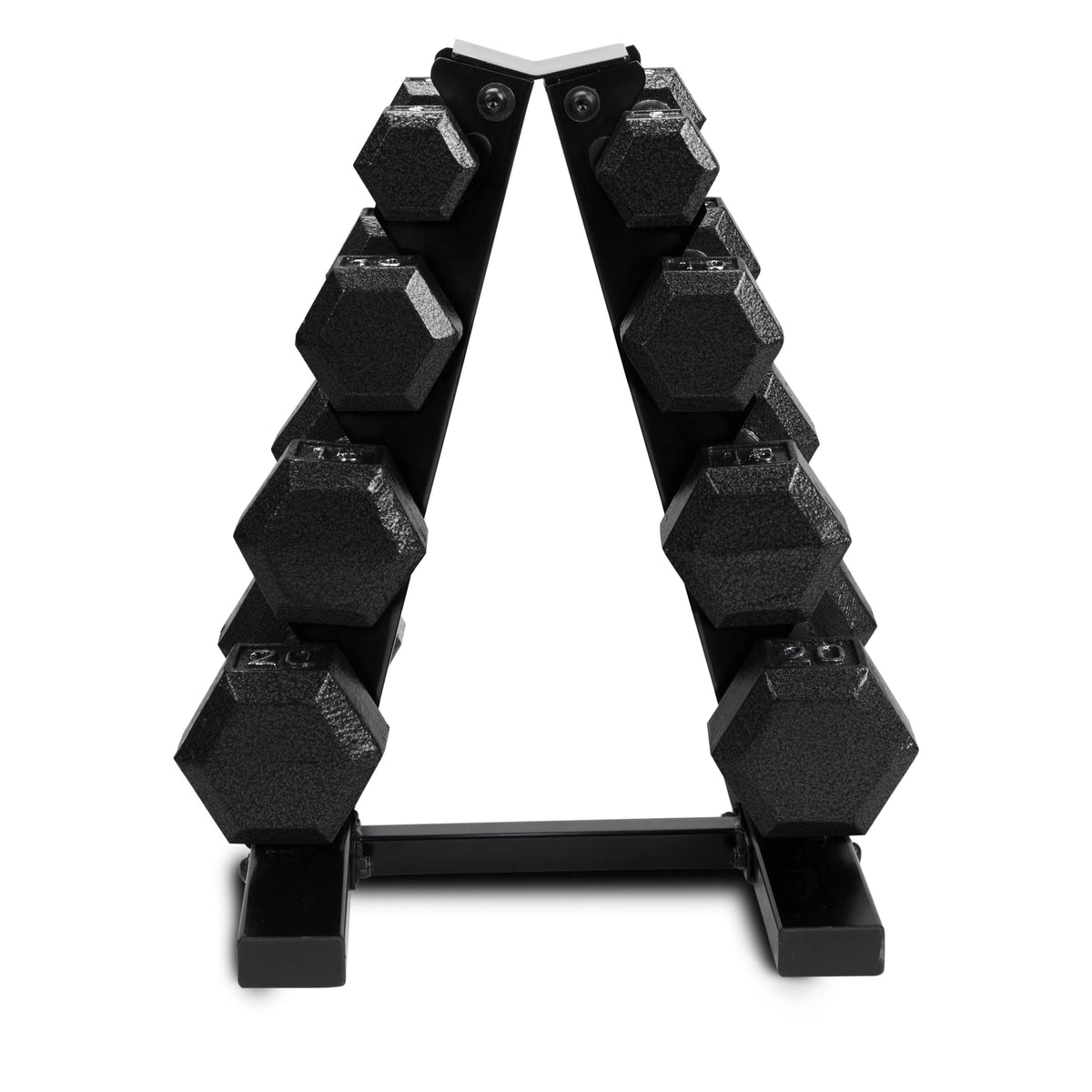 100 lb Cast Iron Hex Dumbbell Weight Set with Rack V96536
