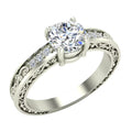18K White Gold Solitaire Wedding Ring L876174