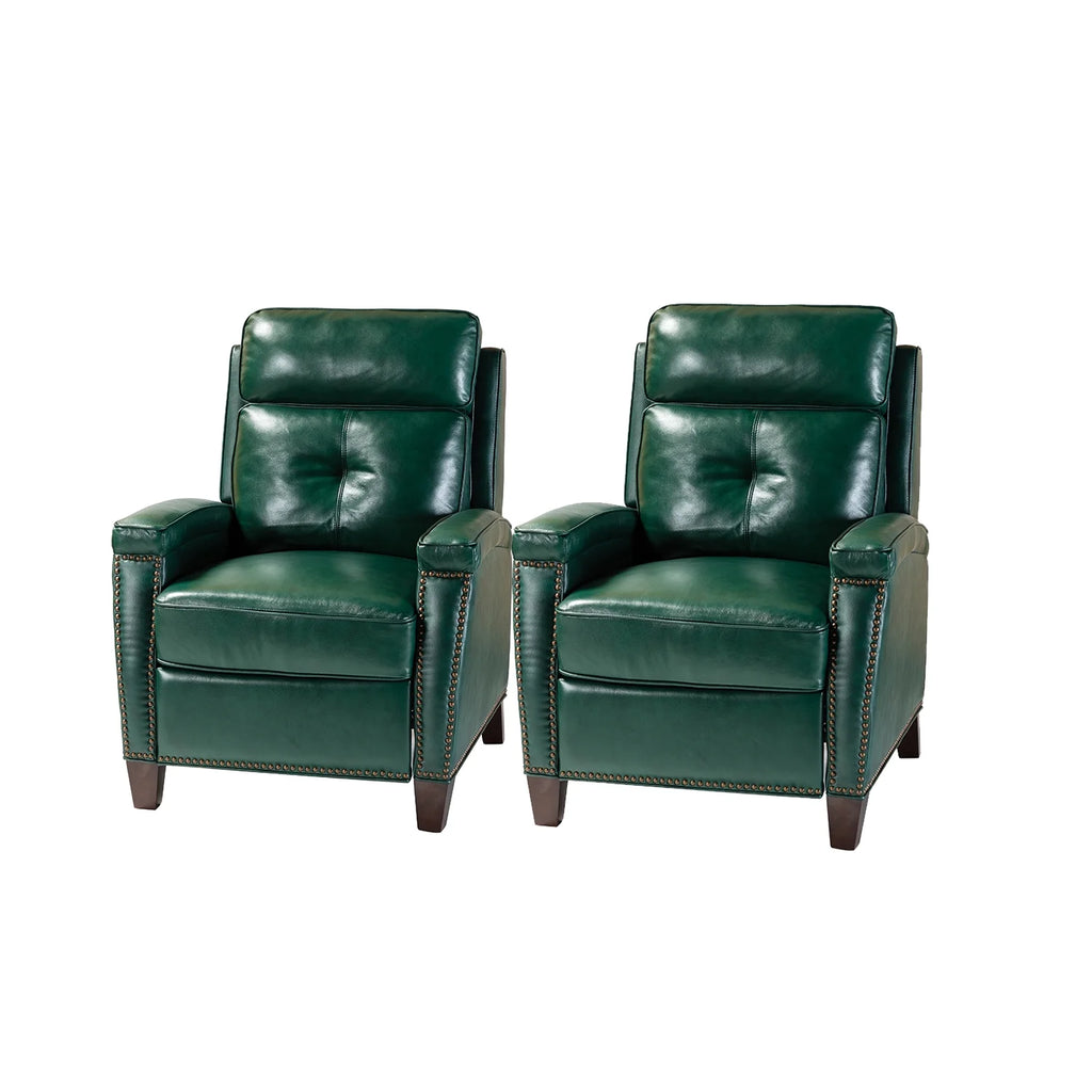 Green Genuine Leather Recliner Set of 2 K73246
