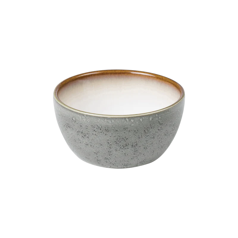 Stoneware Bowl 10cm Grey/ Cream N609