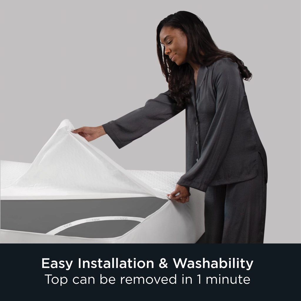 Temperature Balancing Zip-Off Top Mattress Protector, Twin Q522208