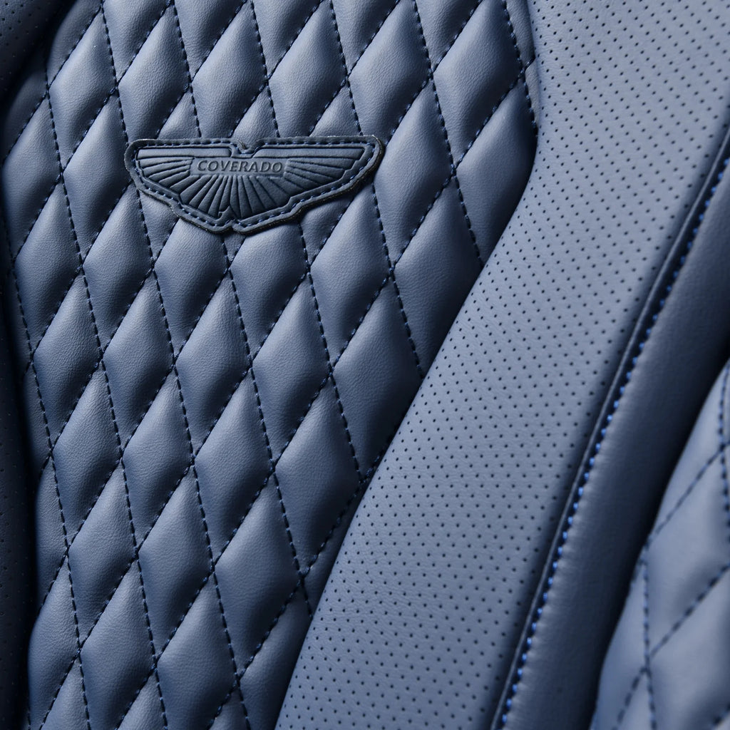 Blue 2 Seats Leatherette Front Seat Covers Set P910505