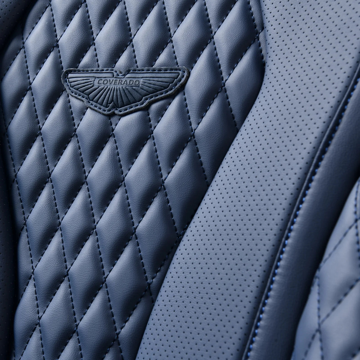 Blue 2 Seats Leatherette Front Seat Covers Set P910505