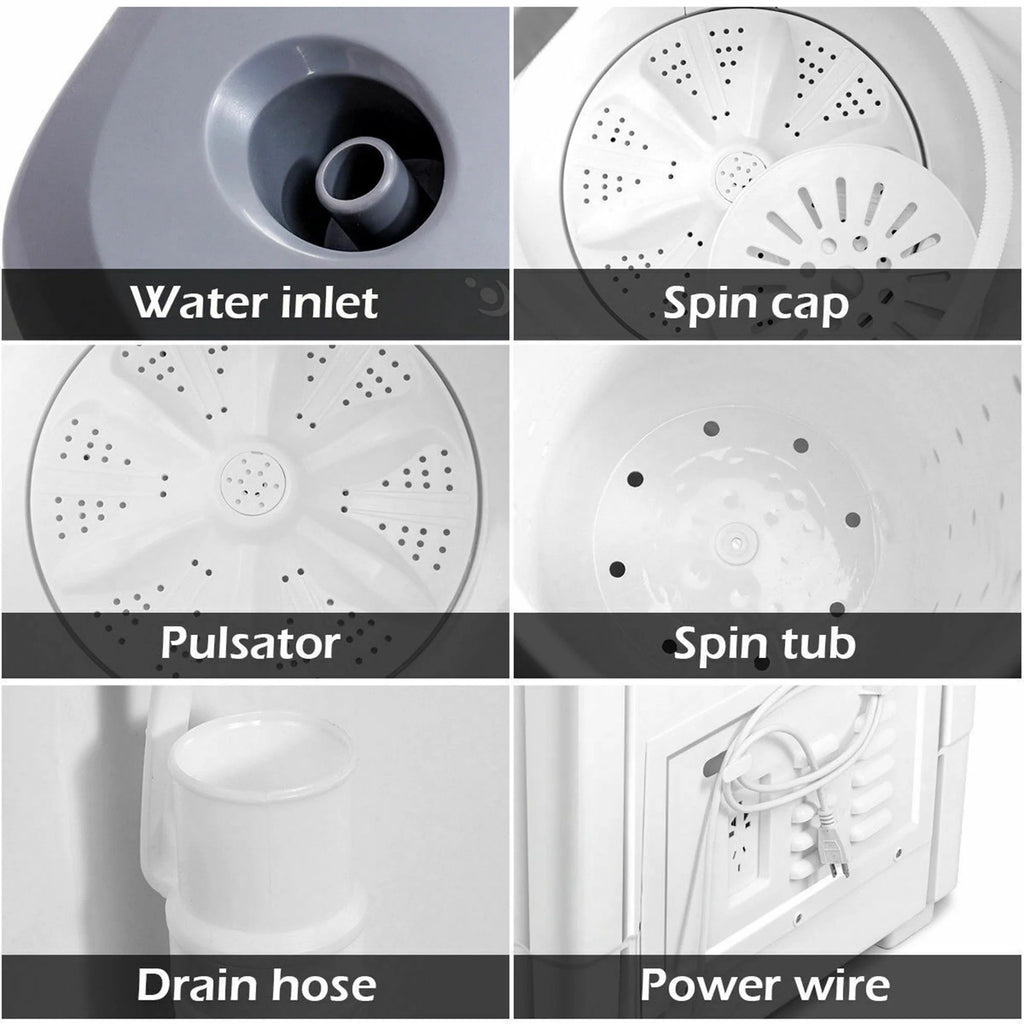 20 lbs Capacity Portable Twin Tub Washer Spinner H70691