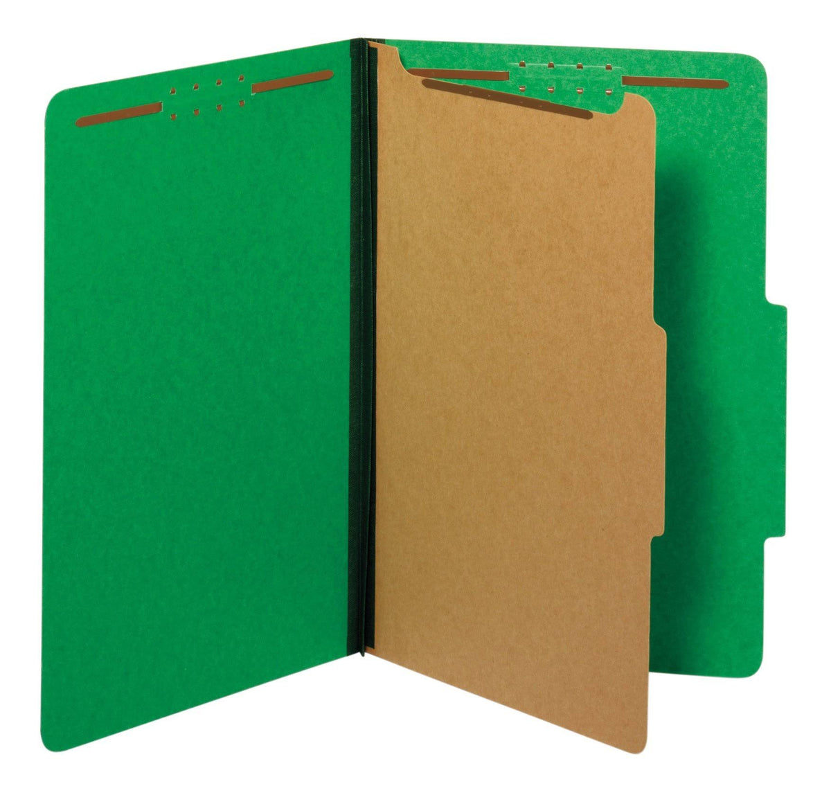 Dark Green Legal Size Pressboard Classification Folders Box of 10 F73556