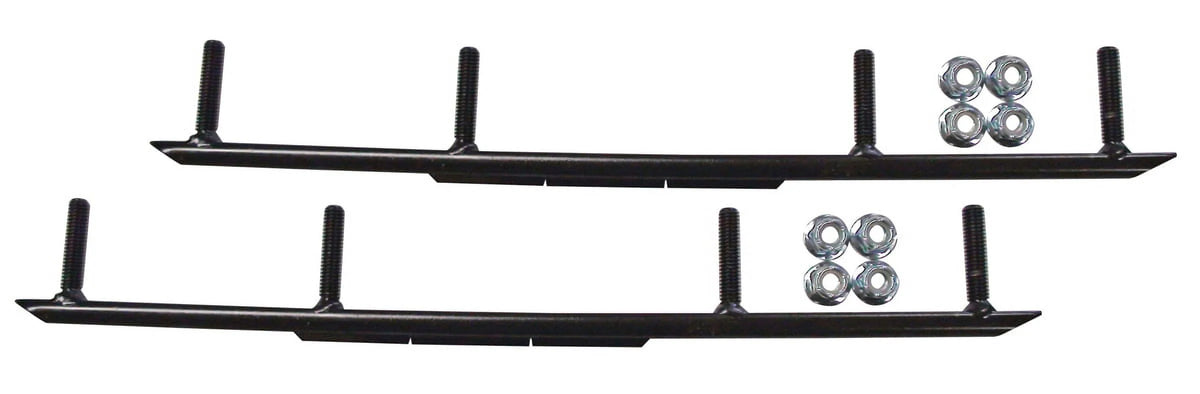 Black Razor Snowmobile Skis with 4" Round Bars Complete Kit P358825