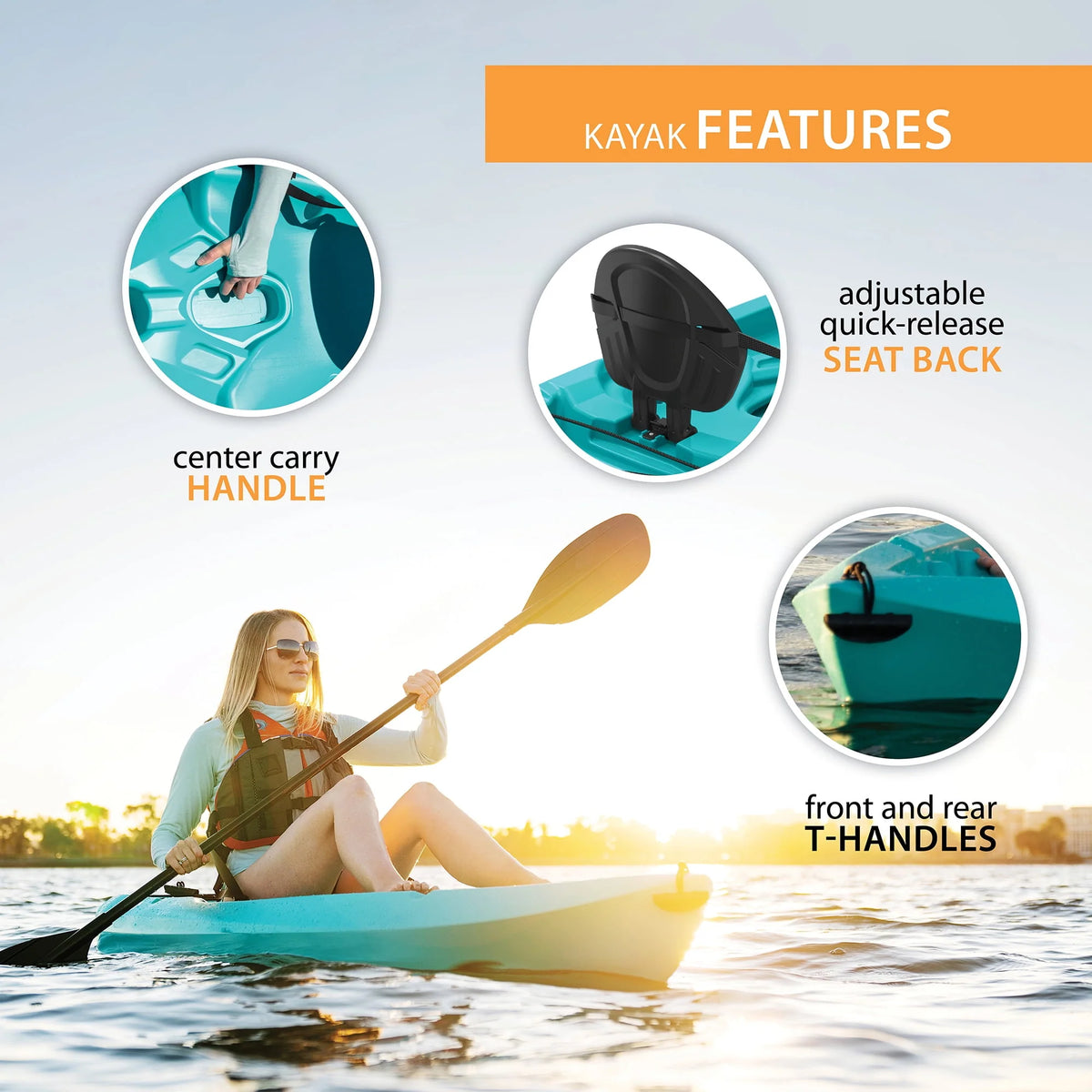Teal 8 ft Sit-On-top Kayak O27637