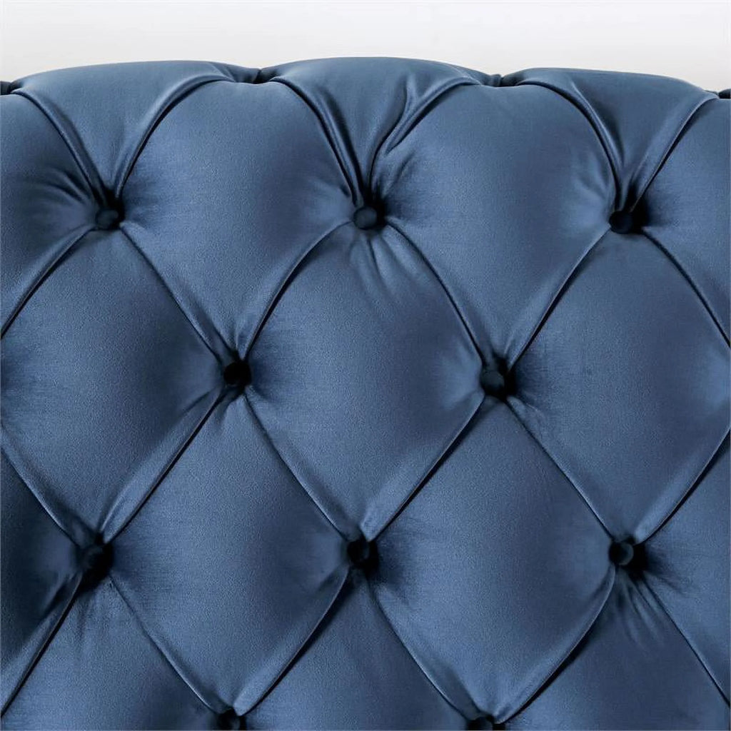 Blue Fabric Tufted 2-Piece Sofa Set D458