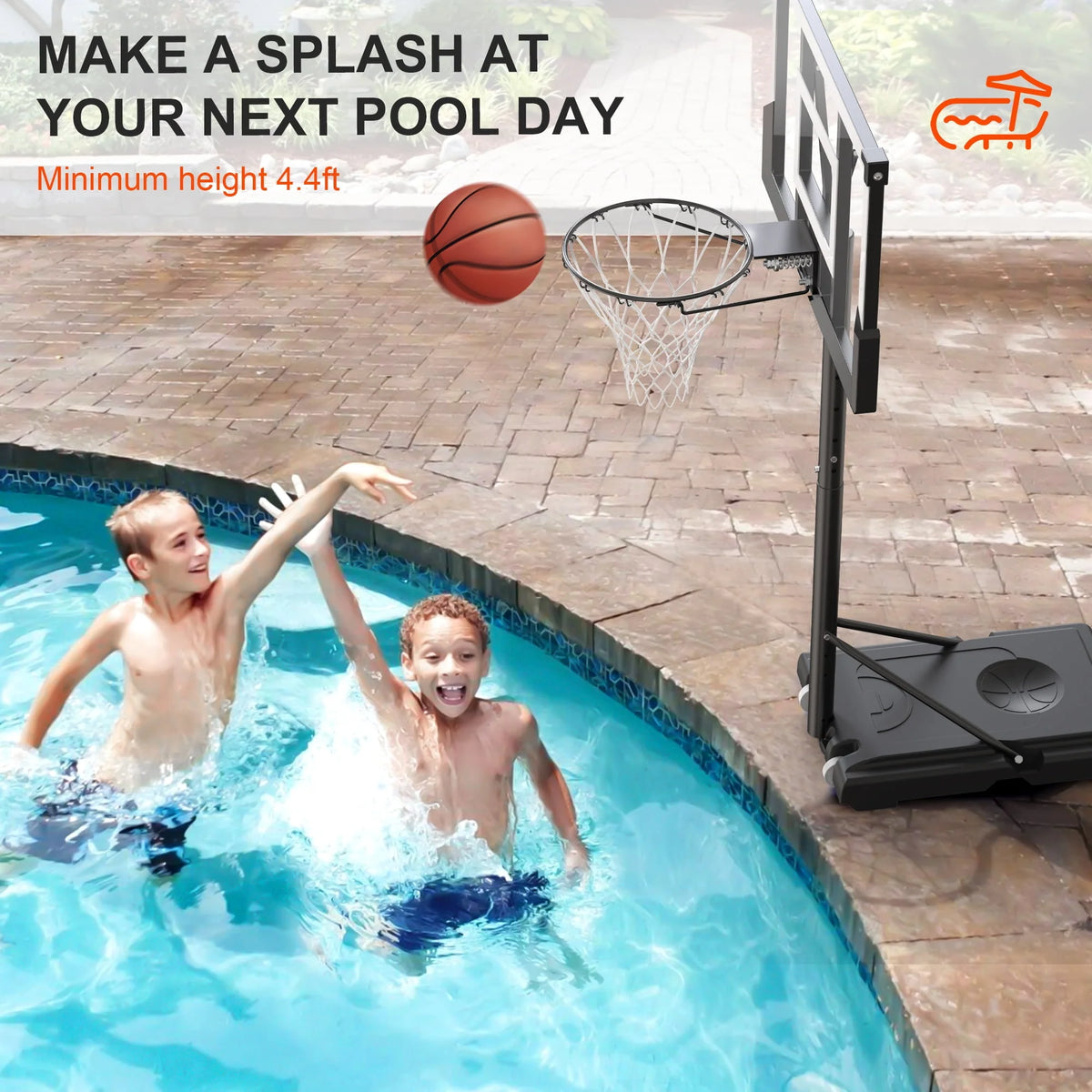 Portable Basketball Hoop with Wheels Height Adjustable Q15513
