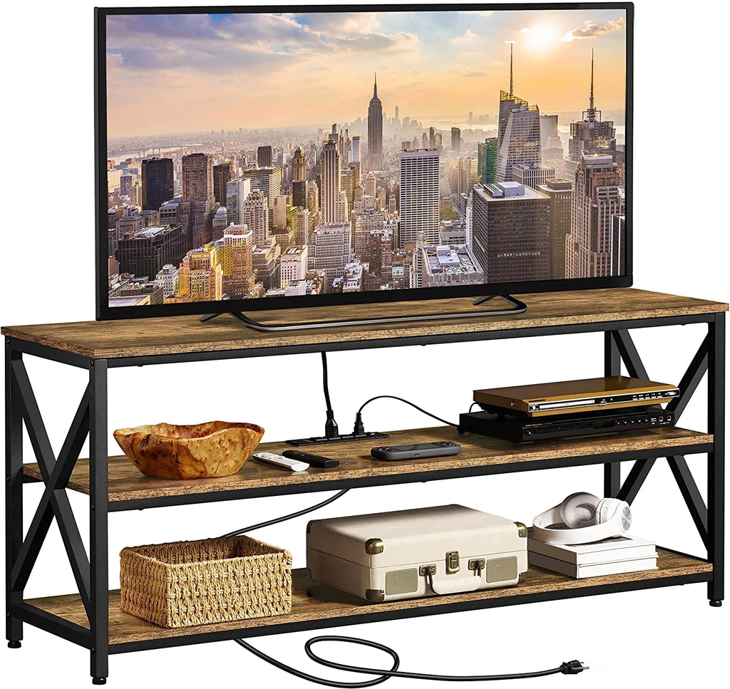 Rustic Brown 65 inch TV Stand with Power Outlets N443772