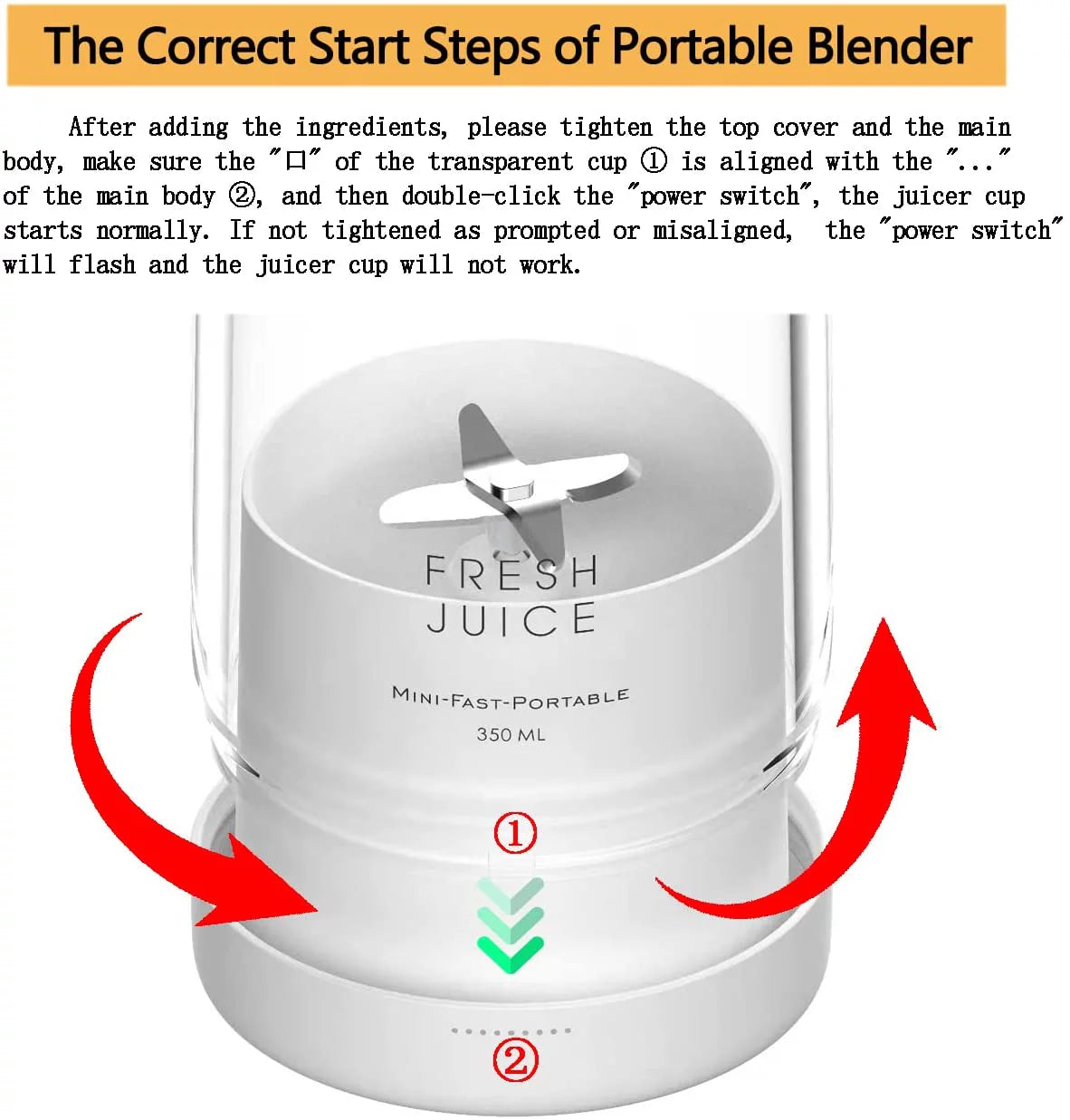 Pink Portable USB Blender F824