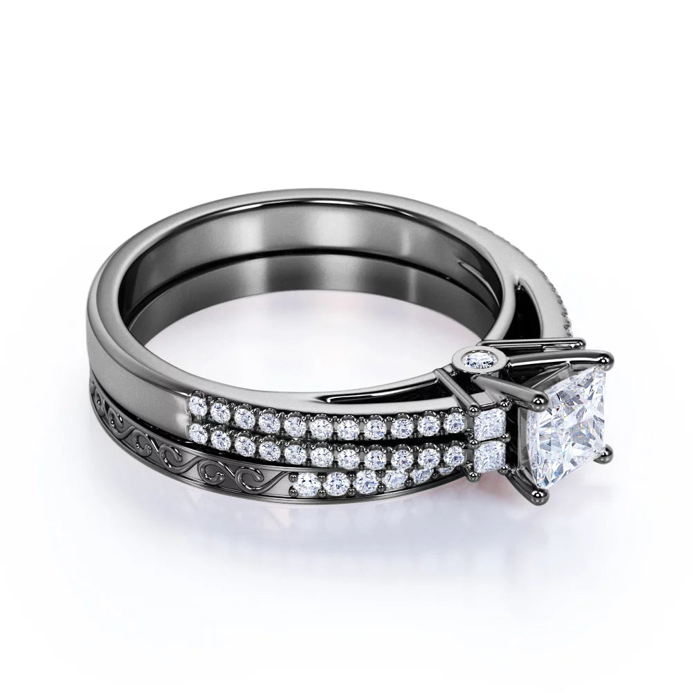 1.75 ct Princess Cut Moissanite Engagement Ring L343