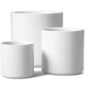 White Ceramic Plant Pots Set of 3 H718083